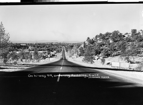 On hi-way 99, entering Redding, Calif