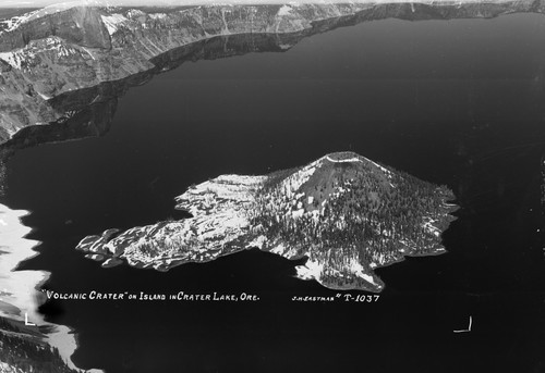 "Volcanic Crater" on Island in Crater Lake, Ore