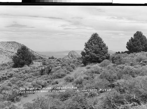 Old "Boot Hill" of early Virginia City, Nev. Julie Boulliet's grave in background