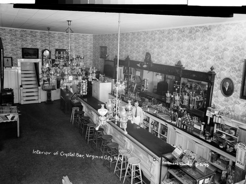 Interior of Crystal Bar, Virginia City, Nev