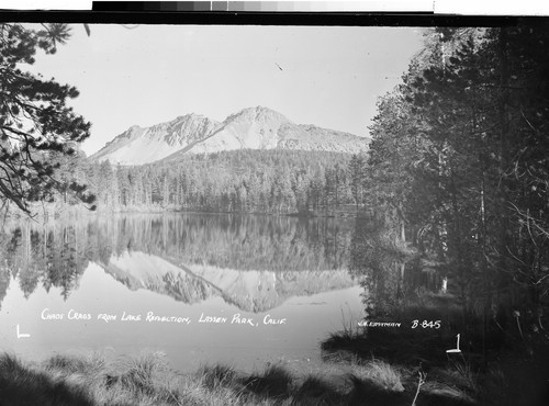 Chaos Crags from Lake Reflection, Lassen Park, Calif