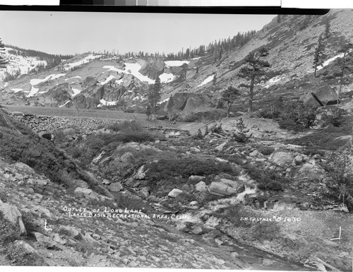 "Outlet of Long Lake" Lakes Basin Recreational Area, Calif