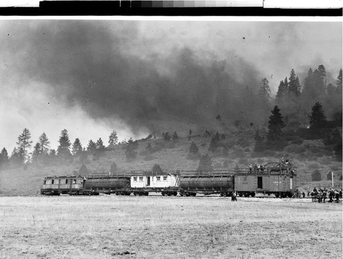 The Red River Lumber Co.'s "Fire Train" near Westwood, Calif