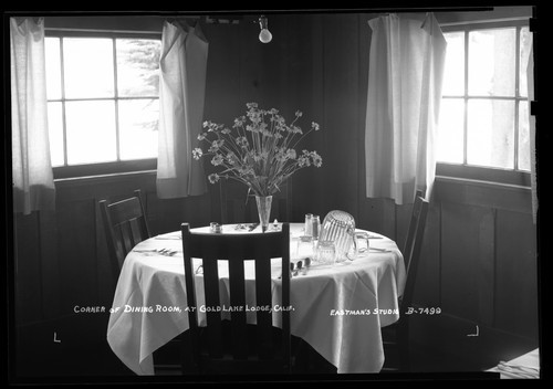 Corner of Dining Room, at Gold Lake Lodge, Calif