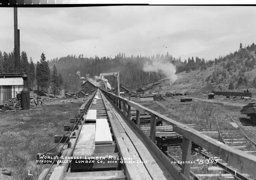 World's longest lumber "Rollway." Meadow Valley Lumber Co., near Quincy. Calif