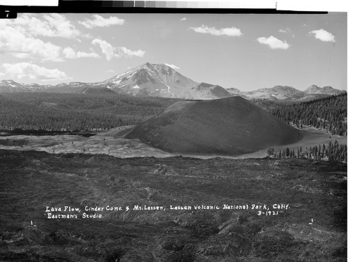 Lava Flow, Cinder Cone & Mt. Lassen, Lassen Volcanic National Park, Calif