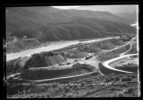 "Gravel Storage Piles," At Shasta Dam, Calif