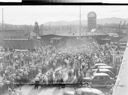 Going Through Picket Line at Westwood, Calif