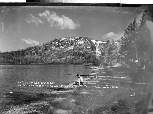 "At Gold Lake Beach Resort" in Lakes Basin Recreational Area, Calif