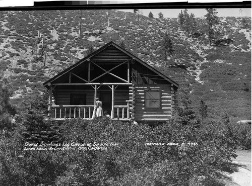 One of Browning's Log Cabins at Sardine Lake, Lakes Basin Recreational Area, California