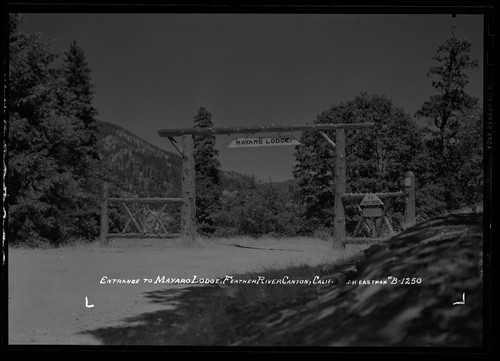 Entrance to Mayaro Lodge, Feather River Canyon, Calif