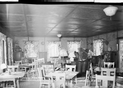 A Corner of Dining Room at Mayaro Lodge, Calif