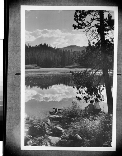 Reflections in Grassy Lake Lakes Center Lodge, Calif