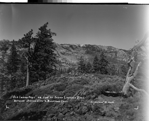 "Old Indian Fort" on top of Indian Lookout Peak between Sierra City & Blairsden, Calif