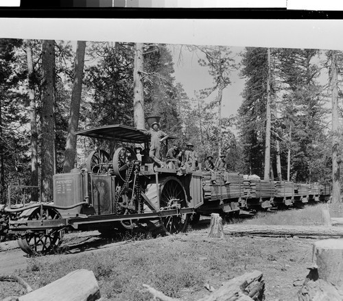 Method of Transporting Lumber in Early Days