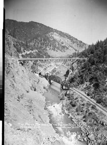 The Pulga Bridges on the Feather River Highway, Calif