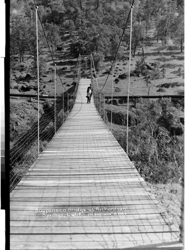 Suspension Bridge at Richardson Springs, Calif