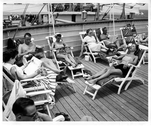 "Sunbathing P.C. May 1954"