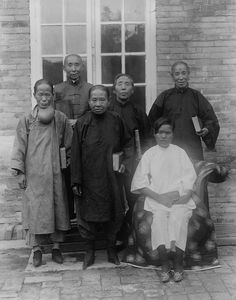 Newly baptized in Siuyen, September 1939. Bottom row from left: Ms Lui, 58 years old, washerwom