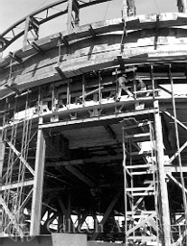 Painting steel structure, lower dome