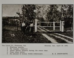 Lloyd gate at the R. S. Bosworth farm in Sonoma, California, as shown in the Lloyd Co. catalog for 1912