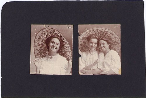 2 Mounted Photos: Mildred Keith; Alta Clark and Mildred Keith
