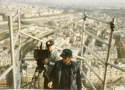 Filming at the Eiffel Tower for "National Lampoon's European Vacation" (1985)