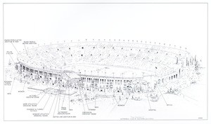 Cutaway plan of Los Angeles Memorial Coliseum, ca.1932