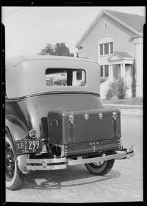 Trunk on car, Lambert Co., 941 Venice Boulevard, Venice, Los Angeles, CA, 1931
