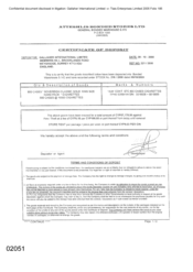 [Certificate of deposit from Atteshlis Bondes Stores Ltd to Gallaher International Limited regarding 800 cases of 100000 Cigarettes]