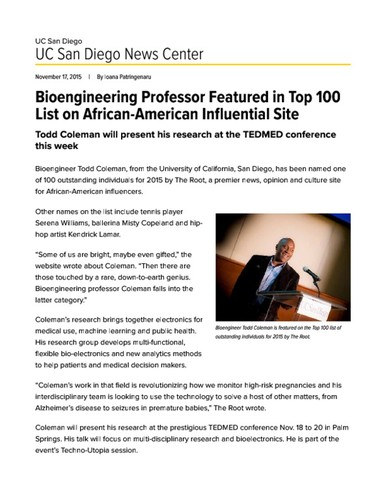 Bioengineering Professor Featured in Top 100 List on African-American Influential Site