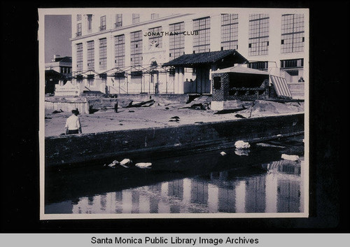 Santa Monica tide studies at the Pico Blvd. storm drain and Jonathan Club with tide 1.0 feet at 1:20PM on December 13, 1937