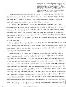 China Society of Southern California. Member Meeting minutes, 1937
