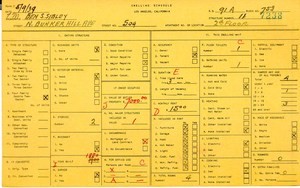 WPA household census for 509 N BUNKER HILL, Los Angeles