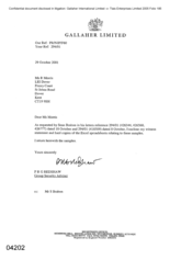 [Letter from PRG Redhaw to R Morris regarding Sean Brabon Letter Reference294/01]