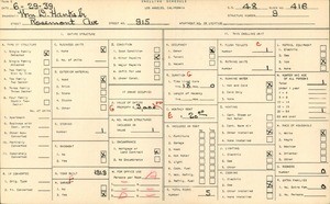 WPA household census for 915 ROSEMONT AVE, Los Angeles