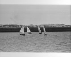 Sailboat race on the Petaluma River on July 28, 1973