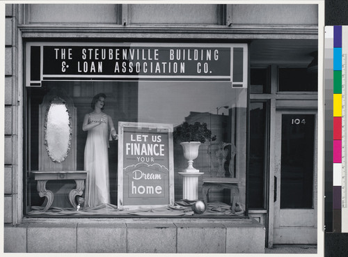 [Window display of Steubenville Building and Loan Association, Steubenville, Ohio.]