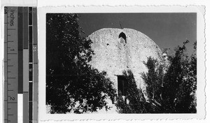 Unfinished front of the church in Carrillo Puerto, Quintana Roo, Mexico, January 1947