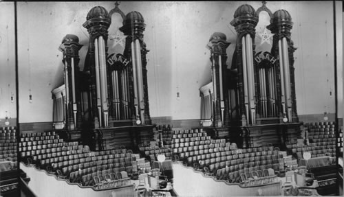 Interior of the Tabernacle (seating 8,000) and the Great Organ, Salt Lake City, Utah