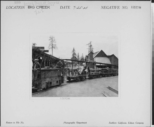 Big Creek, Florence Lake Dam - Lunch Train at Camp 62
