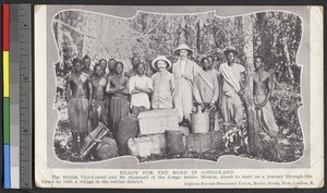 Official and missionary visiting in Congoland, Congo, ca.1920-1940