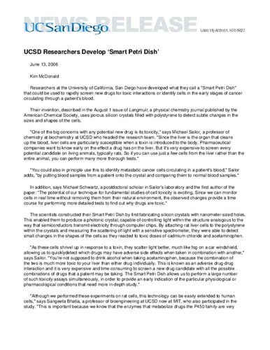 UCSD Researchers Develop ‘Smart Petri Dish’