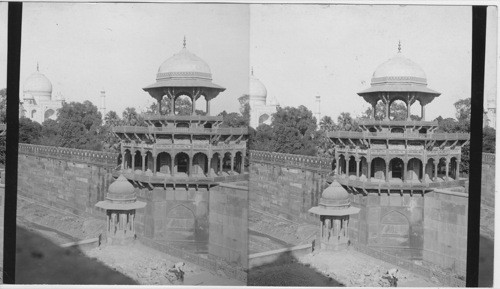 Tower on N. Wall of Court surrounding Taj Mahal - N. Agra. India