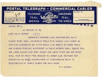 Telegram from William Randolph Hearst to Julia Morgan, April 29, 1926