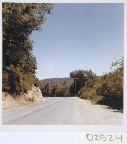 Distant view of the 200-inch telescope dome, Palomar Observatory, from the access road