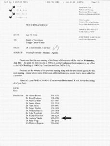 Memorandum, Dr. Ernest Beutler to Board of Governors, Scripps Cancer Center, November 22, 2000