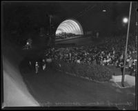 Onlookers enjoy Symphonies Under the Stars at the Hollywood Bowl, Los Angeles, 1935