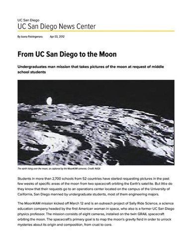 From UC San Diego to the Moon