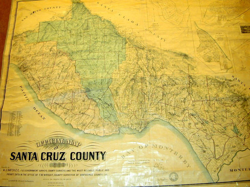 Official Map of Santa Cruz County / Compiled by A. J. Hatch, C.E. from U. S. Government Surveys, County Surveys and the most reliable public and private data in the office of T. W. Wright, County Surveyor of Santa Cruz County, Cal